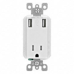 DECORA RECEPTACLE / DOUBLE USB CHARGER 20 AMP